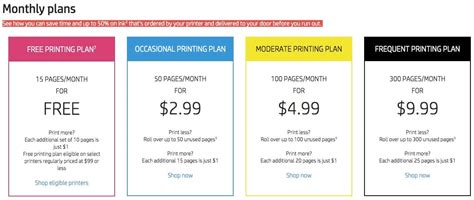 free instant ink plan.